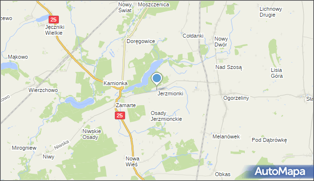 mapa Jerzmionki, Jerzmionki na mapie Targeo